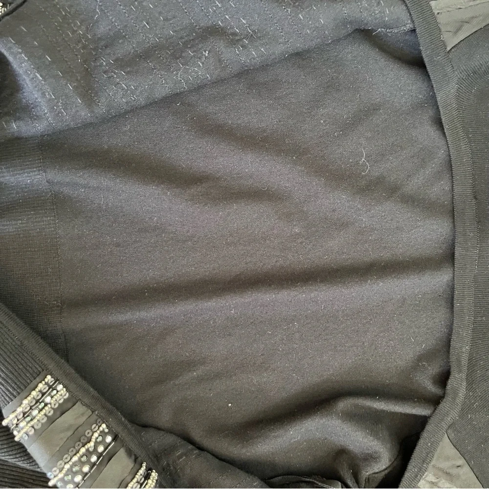 White House Black Market Beaded Zip Cardigan